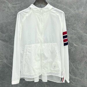 Thom Browne Four-Bar Nylon Mesh Windbreaker Jacket